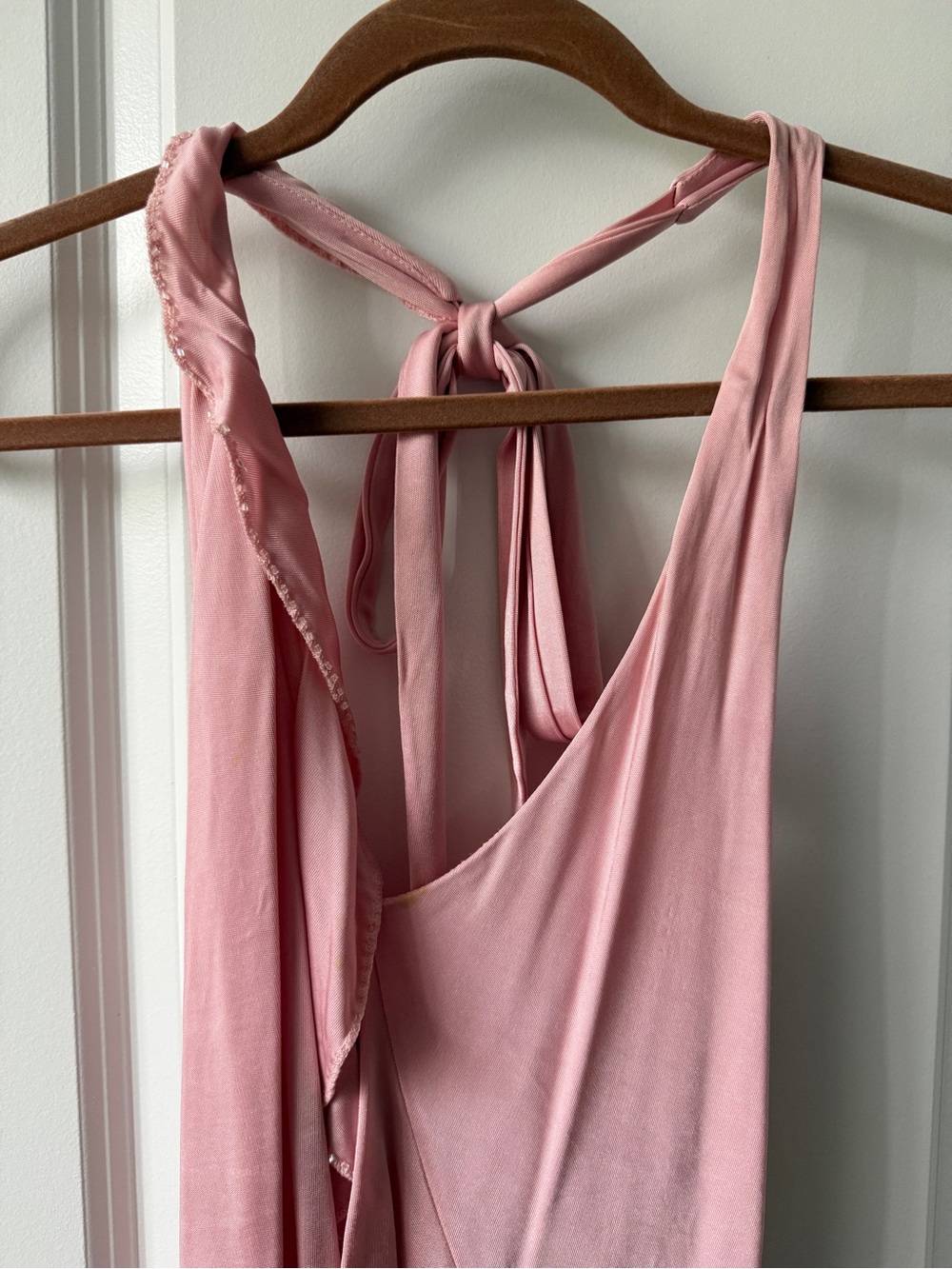 H&M Dusty Pink Ruffle Halter Top - Picture 2 of 5